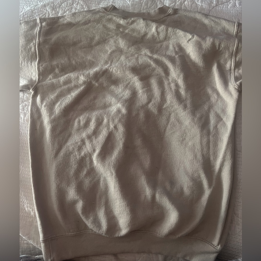 self made XS Nike check crewneck with Louis Vuitton print stiching cream color